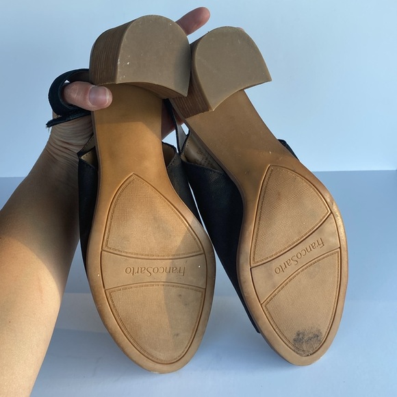 FrancoSarto Black Leather Upper Suede Helix Sandal Size 9.5 - Picture 6 of 7